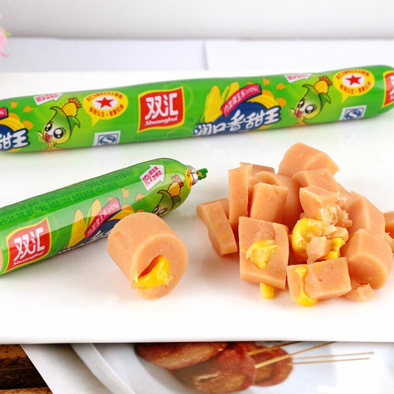 双汇润口香甜王玉米味火腿肠整箱批发玉米肠香肠泡面搭档